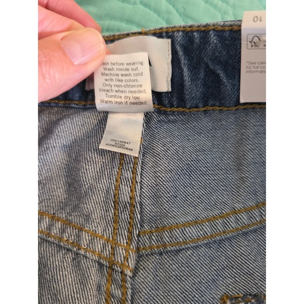 Sonoma‎ Goods For Life High Rise Wide Leg Jeans Medium Wash Raw Hem Womens 10